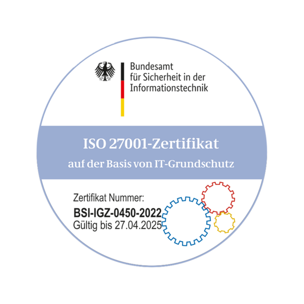 Logo ISO 27001-Zertifikat certificering