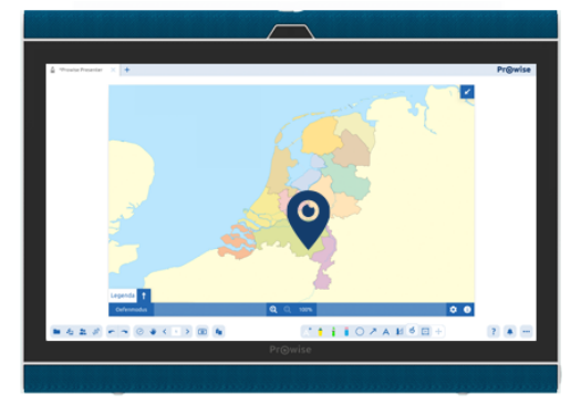 Les aardrijkskunde in Prowise Presenter op Prowise touchscreen