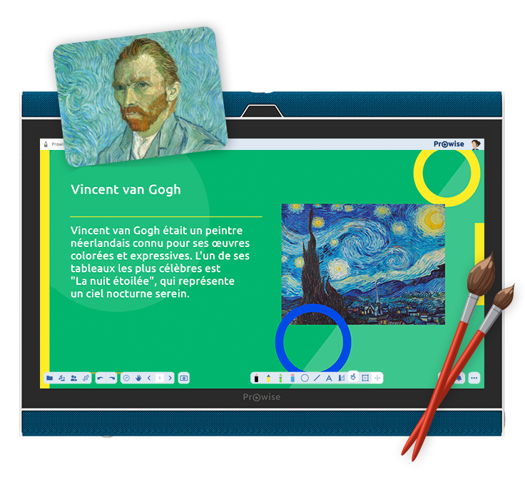 Tessa TeachAssist prépare sa propre présentation sur Vincent van Gogh.